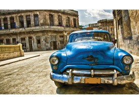 Fotobehang Vlies | Oldtimer, Auto | Blauw, Bruin | 368x254cm (bxh)