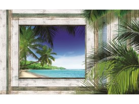 Fotobehang Strand | Groen, Grijs | 152,5x104cm