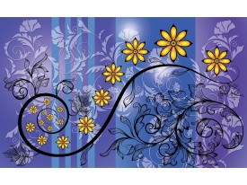 Fotobehang Vlies | Bloemen | Blauw, Paars | 368x254cm (bxh)