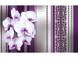 Fotobehang Bloemen, Orchidee | Paars, Grijs | 208x146cm