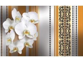Fotobehang Papier Bloemen, Orchidee | Wit, Oranje | 254x184cm