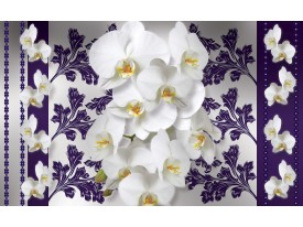 Fotobehang Bloemen, Orchideeën | Wit, Grijs | 208x146cm
