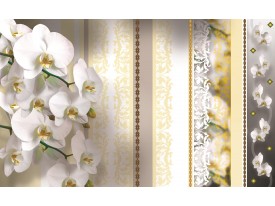 Fotobehang Papier Bloemen, Orchideeën | Geel | 254x184cm