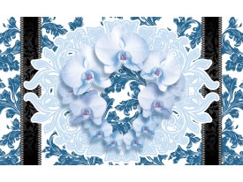 Fotobehang Bloemen, Orchideeën | Blauw | 416x254