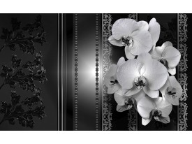 Fotobehang Papier Bloemen, Orchidee | Zwart | 254x184cm