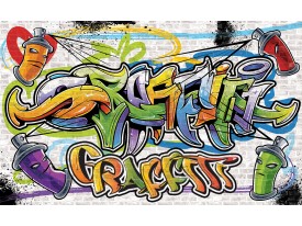 Fotobehang Vlies | Graffiti, Street art | Geel | 368x254cm (bxh)