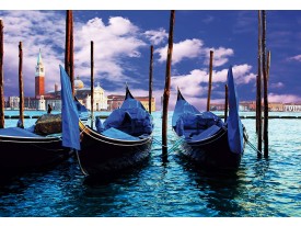 Fotobehang Papier Venetië, Stad | Blauw, Groen | 254x184cm