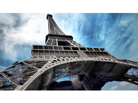 Fotobehang Papier Eiffeltoren | Grijs, Blauw | 254x184cm