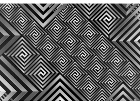 Fotobehang Papier Abstract | Grijs, Zwart | 254x184cm