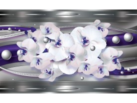 Fotobehang Papier Bloemen, Orchideeën | Zilver | 368x254cm