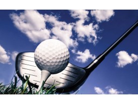 Fotobehang Papier Golf | Blauw, Wit | 254x184cm