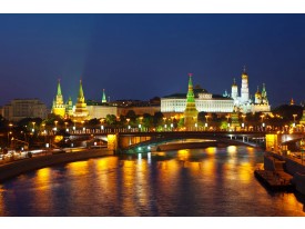 Fotobehang Papier Moscow, Stad | Oranje | 254x184cm