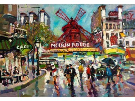 Fotobehang Papier Moulin Rouge | Grijs | 254x184cm