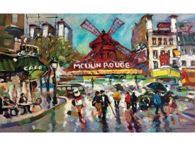 Fotobehang Vlies | Moulin Rouge | Groen | 368x254cm (bxh)