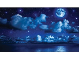 Fotobehang Papier Nacht | Blauw | 254x184cm