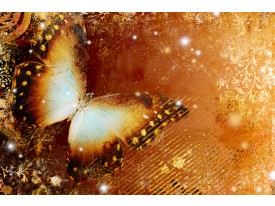 Fotobehang Vlinder | Goud | 104x70,5cm