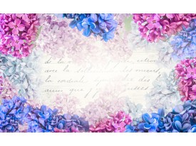 Fotobehang Papier Bloemen | Roze, Blauw | 254x184cm