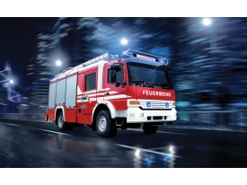 Fotobehang Auto, Brandweer | Rood | 208x146cm