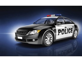 Fotobehang Papier Politieauto | Zwart | 254x184cm