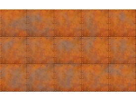 Fotobehang Papier Metaallook | Bruin, Oranje | 254x184cm
