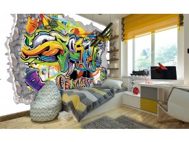 Fotobehang Vlies | Graffiti | Geel, Groen | 368x254cm (bxh)