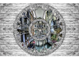 Fotobehang Papier Muur, Venetië | Grijs | 254x184cm