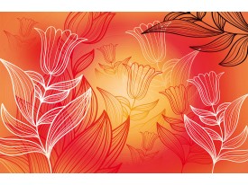 Fotobehang Bloemen | Rood, Oranje | 208x146cm