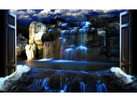 Fotobehang Natuur, Waterval | Blauw | 416x254