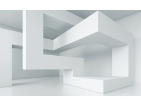 Fotobehang Papier 3D, Modern | Wit | 368x254cm