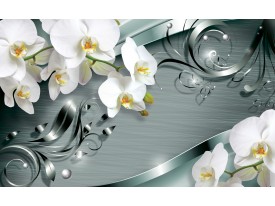 Fotobehang Papier Bloemen, Orchidee | Wit | 254x184cm