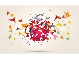 Fotobehang Vlies | Abstract, Origami | Geel | 368x254cm (bxh)