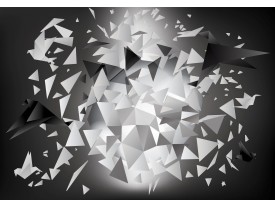 Fotobehang 3D, Origami | Grijs | 416x254