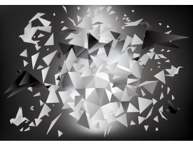 Fotobehang Vlies | 3D, Origami | Grijs | 368x254cm (bxh)