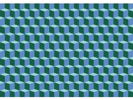 Fotobehang Papier 3D | Blauw, Groen | 368x254cm