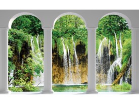 Fotobehang Vlies | Natuur, Waterval | Groen | 368x254cm (bxh)