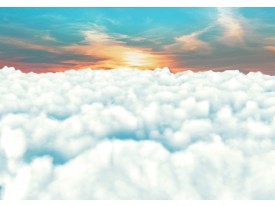 Fotobehang Papier Wolken | Blauw | 254x184cm