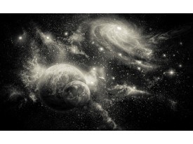 Fotobehang Planeten | Zwart, Grijs | 152,5x104cm