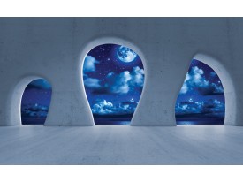 Fotobehang Papier Modern, Nacht | Blauw | 254x184cm