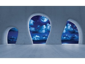 Fotobehang Vlies | Modern, Nacht | Blauw | 368x254cm (bxh)