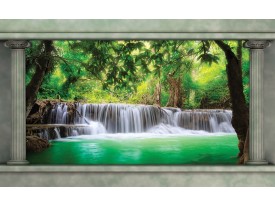 Fotobehang Papier Waterval, Natuur | Groen | 254x184cm