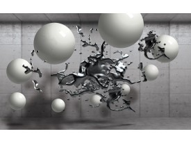 Fotobehang Vlies | Abstract, 3D | Zilver | 368x254cm (bxh)