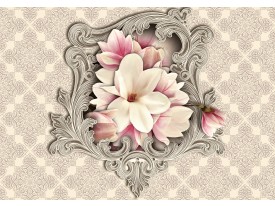 Fotobehang Papier Magnolia, Bloem | Crème | 254x184cm