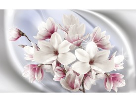 Fotobehang Papier Magnolia, Bloemen | Zilver | 368x254cm