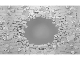 Fotobehang Muur, 3D | Grijs | 104x70,5cm