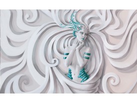 Fotobehang Papier 3D, Modern | Turquoise | 254x184cm