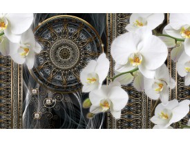 Fotobehang Papier Klassiek, Orchidee | Wit | 254x184cm