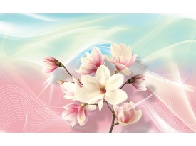 Fotobehang Papier Magnolia, Bloem | Roze | 254x184cm