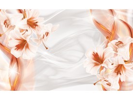 Fotobehang Papier Bloemen, Modern | Oranje | 254x184cm