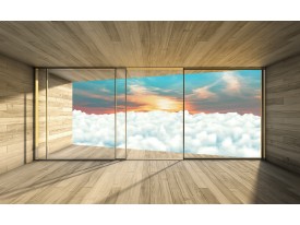 Fotobehang Papier Wolken, Modern | Blauw | 254x184cm