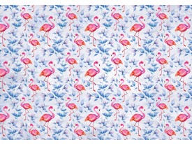 Fotobehang Vlies | Flamingo, Bloemen | Roze | 368x254cm (bxh)